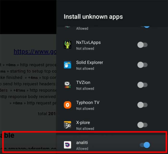 analiti install unknown apps